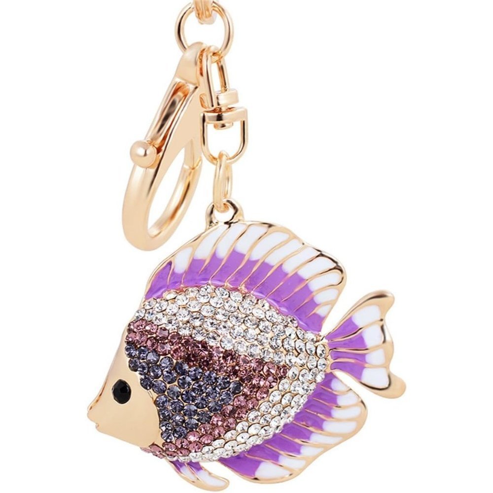 Reizteko Lightweight Fish Crystal Keychain With High quality  Metal - Purple
